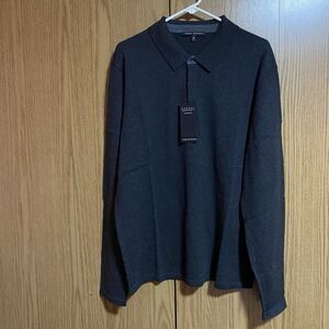 NWT Robert Barakett 100% Merino Wool Polo Sweater Men’s XL Charcoal